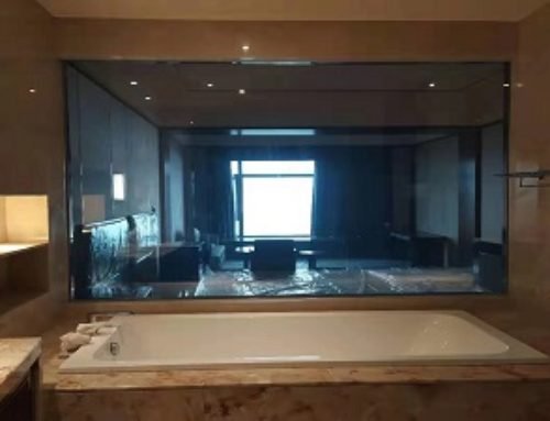 Switchable smart glass for hotel bathroom partition in Shanwei, Guangdong